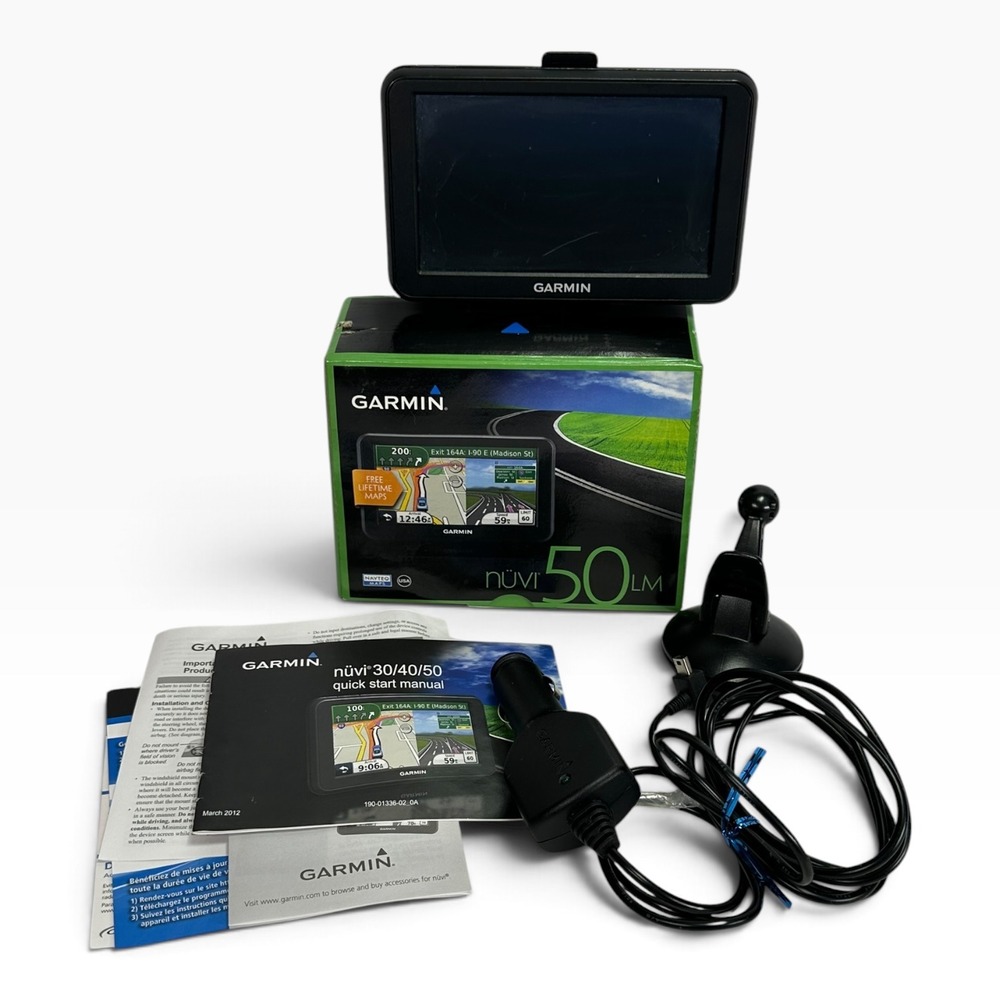 Garmin nüvi 50LM 5" GPS Navigator w/ Mount & Car Charger Lifetime Maps Bundle